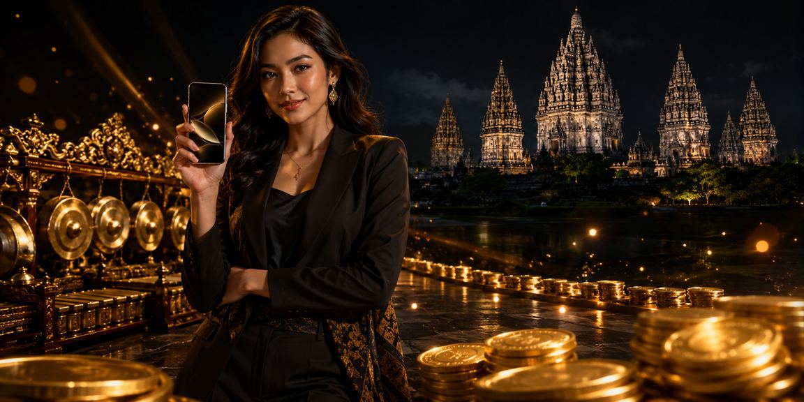 Model memperlihatkan bonus VIP eksklusif dengan latar suasana elegan